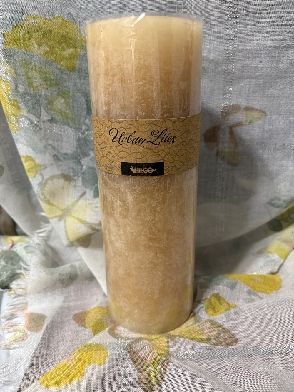 Beige Pillar Candle - Neutral Home Accent by Wilco
